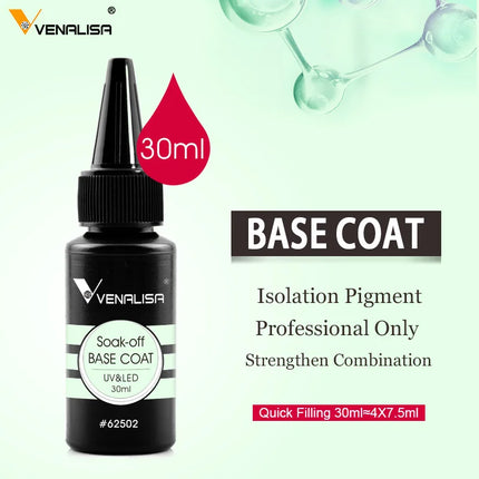 30/60ml VENALISA Diamond Long Wear Top Coat Big Volume Refillment Ultra Glossy Non Wipe Anti Yellowing No Burning Extension Gel