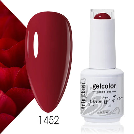 Arte Clavo Red Color Series Nail Polish UV Soak Off Varnish 15ml Manicure Nail Art Long-lasting Hema Tpo Free Gel Nail Polish