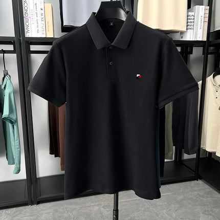 100% cotton high-quality brand short-sleeve polo shirt for men, new trend, embroidered, summer breathable, comfortable, casual lapel T-shirt