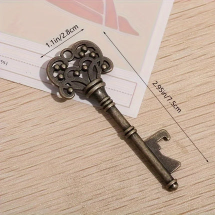 Retro Crown Key Shaped Bottle Opener Suitable Key Opener for Bars or Homes Wine Utensils Wedding Party Gifts Keychain Pendant