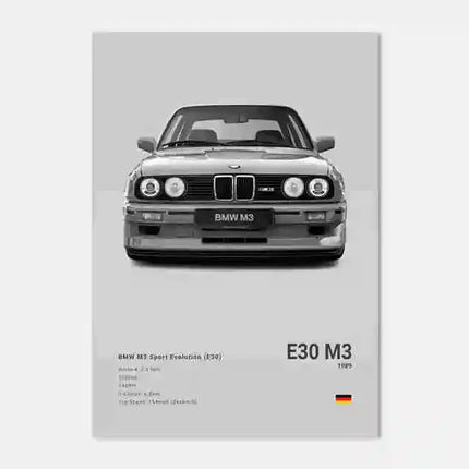 Pop Black And White Poster Wall Art Luxury Supercar F80 M3 M140 GTR HD Oil On Canvas Print Home Living Room Bedroom Decor Gift