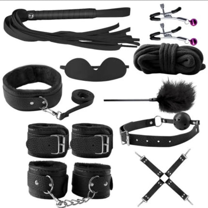 10Pcs Restraints Set Leather BDSM Kit Body Harness Cuffs Bondage Straps  Handcuffs Games Adult Sex Toys for Couple