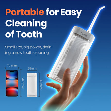 Dr.Yadent Portable Oral Irrigator YDX1 IPX7 Waterproof 4 Nozzles Water Flosser 4 Modes 140ML Water Tank Travel Size Oral Cleaner