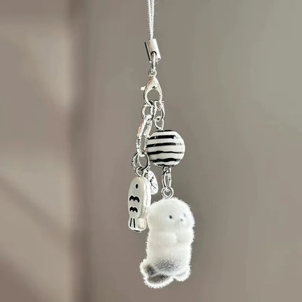 Fluffy Alpaca Elk Capybara Animal Keychains Resin Cartoon Lovely Funny Garlic Goose 3D Doll Pendant Bag Box Car Key Ring Jewelry