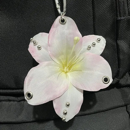 Exquisite Phalaenopsis Orchid Lily Keychain Creative Simulation Flower Bag Pendant Fashion Backpack Decoration Accessories Gifts