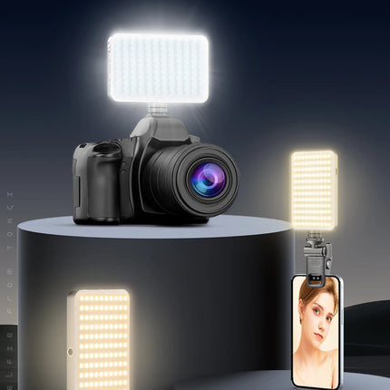 Portable Selfie Light Phone Fill Light 3000mAh Rechargeable Video Photography Light 120 LED 2500K-9000K Dimmable for Live Vlog