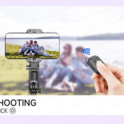 C22 AI Face Tracking Handheld Gimbal Stabiliser 360° Rotation Shoot Selfie Stick Tripod for Mobile Phone, 1/4'' Screw for Camera