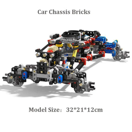4WD RC Car Chassis Climbing Vehicle Model Building Blocks Compatible Motor Power Function With Suspension Shocks Assembly Bricks