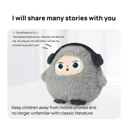JoPark AI Toy Plush Robot Smart Voice&LED Eyes,Multiple Roles Interactive Companion Tuya App Control, USB Rechargeable E-Pet