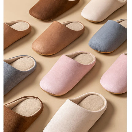Household Women's Slippers Comfortable Soft Non-Slip Wear-Resistant Thick Bottom Silent Solid Color Couple's Indoor Plank