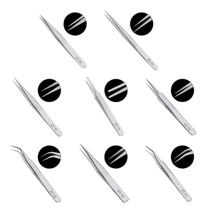 Tweezers Stainless Steel Fine Tipped Tweezers Multipurpose Straight Curved Tweezer Medical Tool Long Forceps