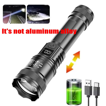 Ultra Bright LED Flashlight Rechargeable Aluminum Alloy Lamp with Clip Portable T6 Tactical Torch Outdoor Camping Hiking Cycling