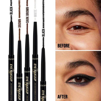 1PC Waterproof and Sweat-proof, Black/brown/white, Anti-smudge, High Pigment, Eyeliner Pen, Suitable for Date and Daily Needs
