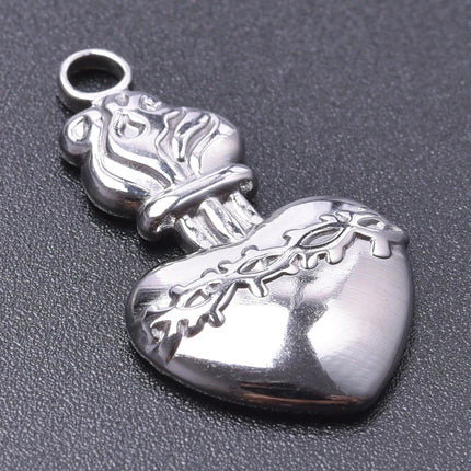 Elegant Love Breloques Stainless Steel Pendants For Jewelry Making Bulk Heart Charm Pendant 5pcs/Lot Materials To Make Bracelets