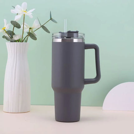 Mug Tumbler 40oz with Straw Handle Coffee Insulated 304 Stainless Steel Car Cup Keeps Cold Beer with Lids Tumbler Thermos Cup