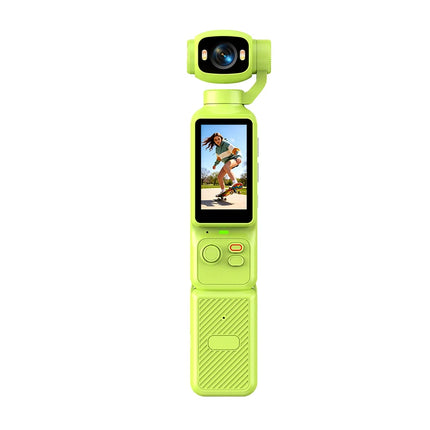 Handheld Gimbal Action Camera 4K HD 180° Rotatable Lens Anti-shake Pocket Vlog Camera with Fill Light for Outdoor Sports