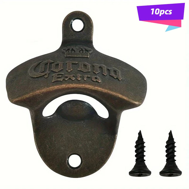 10PCS Corona Extra Wall Mounted Bottle Opener with Screws Easy Install Ideal for Home Bar and Kitchen Gadgets DIY Bottle Opener