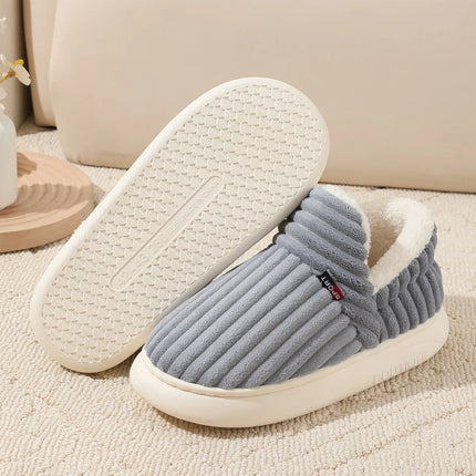 Bebealy New Winter Men Slippers Warm Cotton Shoes Men Indoor Fluffy Fuzzy Men Boots Outdoor Nonslip House Ankle Boots Shoes Men