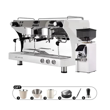 Commercial Coffee Maker CRM3120C Dual Head Coffee Machine, Independent Multi Boiler System, Adjustable Extraction Temperature