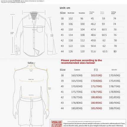 New Men's Oxford Spinning Short Sleeve Solid Color Tooling Business Casual White Shirt Slim Fit Trend Long Sleeve Casual Shirts