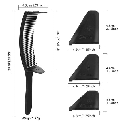 Barber Cuts Hair with A Curved Comb A Flat Top Haircut A Curved Positioning Comb and A Styling Tool，Special for Real Hair Wigs