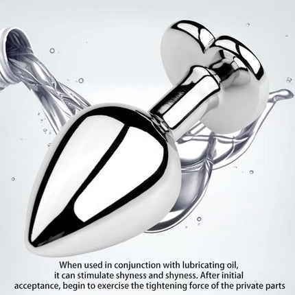 Anal Plug Heart 5 Sizes Stainless Steel Crystal Anal Plug Removable Butt Plug Stimulator Anal Sex Toys Prostate Massager Dildos