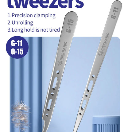 MECHANIC G-15 11 Fingerprint Flying Wire Anti-magnetic Tweezers Fine Clip Precision Components Mobile Phone Repair Hand Tools