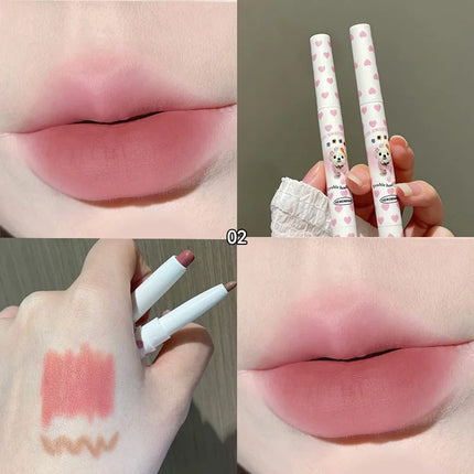 HERORANGE Dual-Ended Lip Liner & Velvet Matte Lipstick - Precision Lip Contouring with Soft Misty Finish