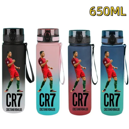 650ml Football Star Water Cup Ronaldo Portable Outdoor Large Capacity Sports Fitness Flip Cover Drinking Bottle Fans Gifts