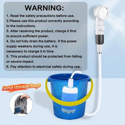 Portable Rechargeable Outdoor Shower Handheld Compact Design Gentle Shower Stream for Dog Bathing Car Washing Flower Watering