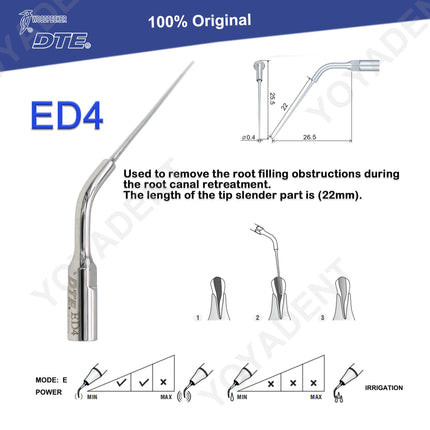 Woodpecker Tips DTE Dental Ultrasonic Endo Scaler Tips Scaling Tips Fit EMS UDS NSK SATELEC Scaler Handpiece Dentistry Tools