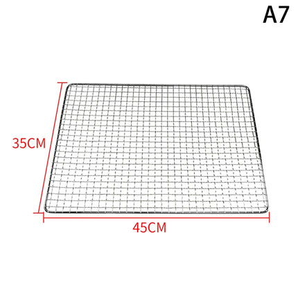Outdoor Camping Barbecue Grilling Part Grates 304 Stainless Steel Rectangle Square BBQ Net Mesh Grill NonStick Baking Mat