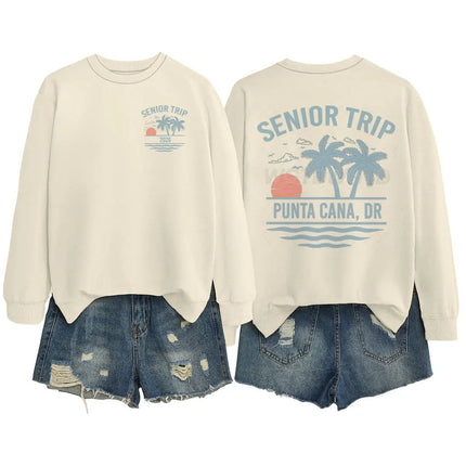 Senior Trip 2026 Sweatshirt Men Women Clothing Unisex Classic Casual Crewneck Top Senior Trip 2026 Fashion Casual Hooded Shirt