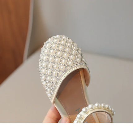 Girls LeatherShoesChildren's Crystal Shoes 2025Spring Summer New Little Girls Princess Shoes Fashion Shiny RhinestoneDance Shoes