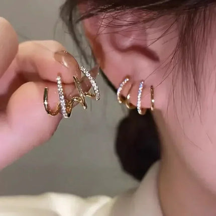 2026 New Shiny Four Claws Stud Earrings for Women Korean Rhinestone Zircon Earring Girls Birthday Party Wedding Fashion Jewelry