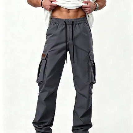 2026American style high street multi pocket workwear pants for men's new trendy loose straight leg versatile casual long pants