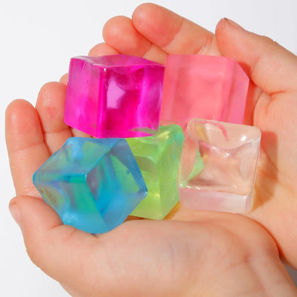 5-100pcs Ice Cube Sensory Toys Squishy Fidget Stress Cube for Adults Kids Anxiety Stress Relief Hand Therapy Sensory Squishy