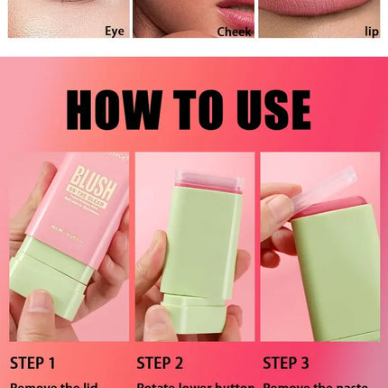 Make Up Multi Functional Blush Stick Easy Color Rouge Blusher Cream Waterproof High Color Rendering Brightening Skin Tone Hot