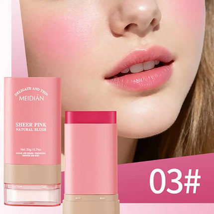 MEIDIAN Matte Blush Cream 20g Nude Three-color Waterproof Smudge-proof Lightweight Breathable Multi-purpose Cushion Blush Stick