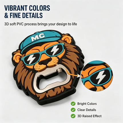 Custom PVC Bottle Opener Custom Logo Soft Rubber Beer Opener Personalized Promotional Gift Bar Tool Keychain Souvenir