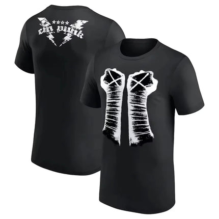 2025 New Men's Roman Reigns OTC 10-Star Print Cotton Tshirt Summer Sports WWE CM Punk Wrestler Tees Short Sleeve Oversized Tops