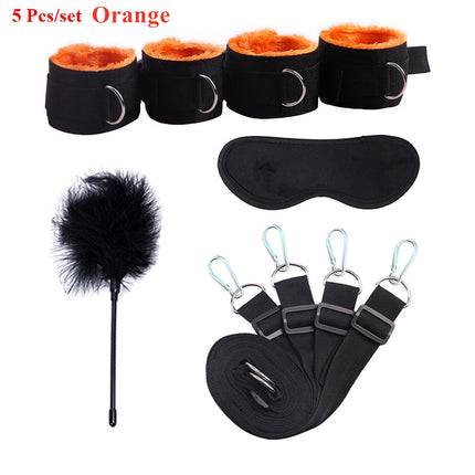 Sex Toys For Woman Men BDSM Bondage Set Under Mattress Erotic Restraint Handcuffs Ankle Cuffs Eye Mask Adults Games for Couples