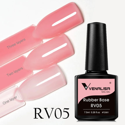 7.5ml Venalisa HEMA Free TPO Free Rubber Base Jelly Pink Soak Off UV LED Gel Polish Semi Permanent Nail Manicure Varnish