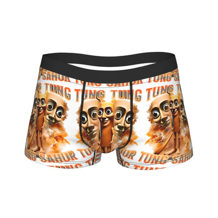 Hot Boxer Tung Tung Tung Sahur Shorts Panties Briefs Man Underwear Italian Brainrot Meme Polyester Underpants for Male Plus Size