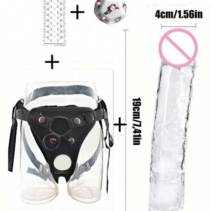 Wearable Strap-on Penis for Women, Black Dildo Pants, Lesbian G-Spot Stimulator, Adult Standard Size Women Strap Sex Toys for Women