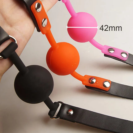 Silicone Open Mouth Gag,Bdsm Slave Gags Ball Solid Bondage Stuffed Toys,Sex Restraints for Couples,Adult Games