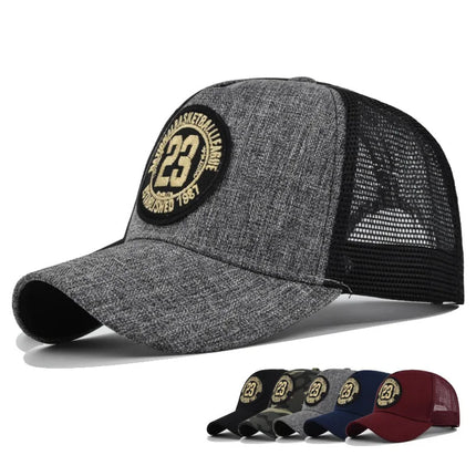 Summer Mesh Personality Sticker Embroidery Baseball Cap for Men Women Trucker Mesh Hat Outdoor Sports Running hat