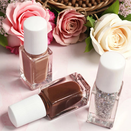 V14 Chocolate Mousse 3-Bottle Set - Quick Dry Long-lasting Peelable Water-based Nail Polish Triple Color Nail Polish