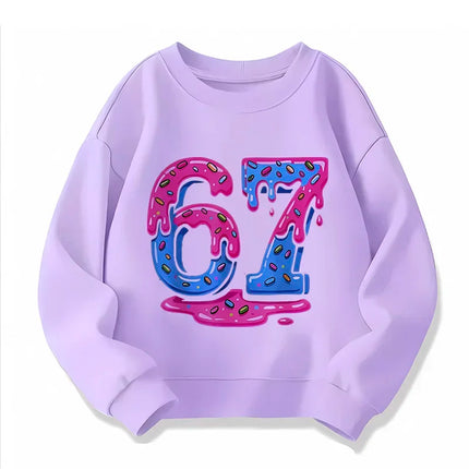 Manga Hoody for Boys Girls Children's Hot 67 Brainrot Funny Sweatshirts Unisex Cute Six Seven Kids Crew Neck Hoodies Clothes