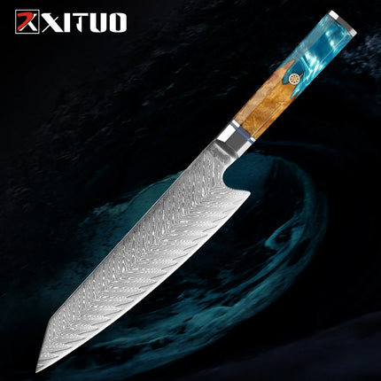 Japanese 67-Layer Damascus Steel Kitchen Knife Set Utility Knife Meat Slicer Vegetable Knife Boning Knife Ergonomic Handle